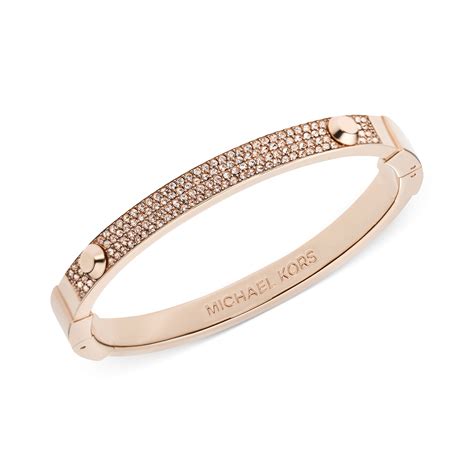 michael kors pave hinge bracelet rose gold|Michael Kors Gold.